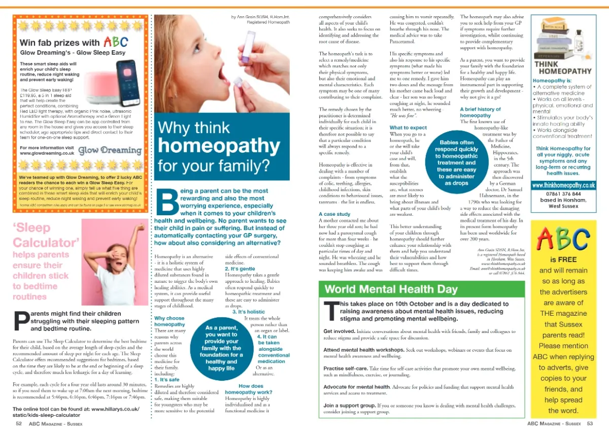a news article about homeopathy for the family